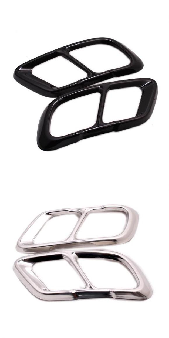 適用: BMW X5 G05 X7 G07 2019 2020 リア デュアル エキゾースト マフラー エンド パイプ ステッカー カバー トリム アクセサリー ステンレス スチール 2ピース ブラック・シルバー AL-KK-4203 ALの通販は