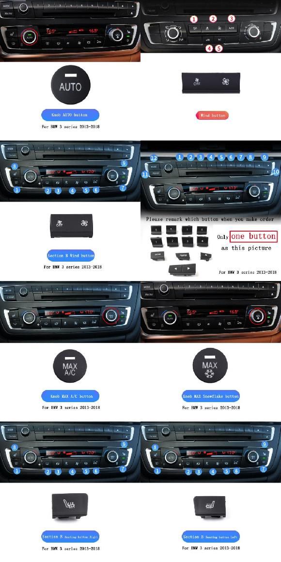 AL エアコン ボタン オーディオ CD デジタル シート ヒート スイッチ ノブ カバー 適用: BMW 3シリーズ F35 318 セット 1〜セット 13 AL-KK-4266