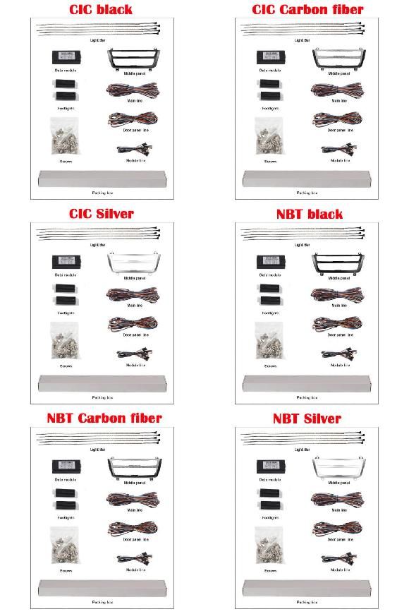 AL 適用: BMW 3シリーズ GT/4シリーズ 2013-2018 ネオン ライト 9-色 装飾 装飾 LED ストリップ F32 F33 F34 CIC ブラック〜NBT シルバー AL-KK-4527
