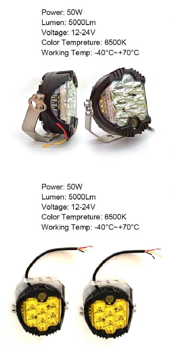 AL フロント バンパー スポット ライト バー LED オフロード ドライビング ライト 36/50W 12/24V 3600/5000LM 6500K ウインカー 2ピース 50W ホワイト・2ピース 50W イエロー AL-KK-4808