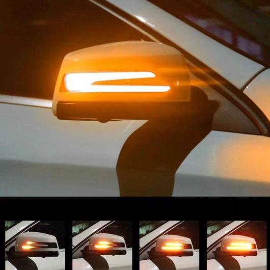 適用: メルセデスベンツ W221 W212 W204 W246 ホワイト＆アンバー ダイナミック LED ターンシグナルライト バックミラー ミラー ライト インジケーター ウインカー AL-KK-5241 AL_3