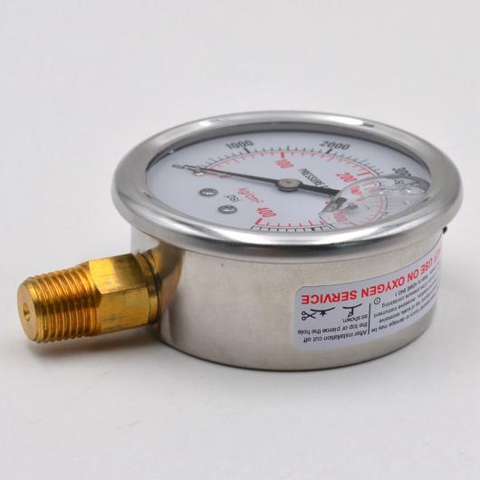 1/4 NPT 四輪車 油絵の具 重圧 ゲージ 楽器 油圧式 米突 0-5700 PSI ゲージ 印字機001 AL-KK-6006 AL