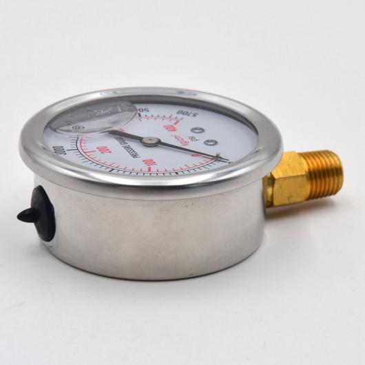 1/4 NPT 四輪車 油絵の具 重圧 ゲージ 楽器 油圧式 米突 0-5700 PSI ゲージ 印字機001 AL-KK-6006 AL