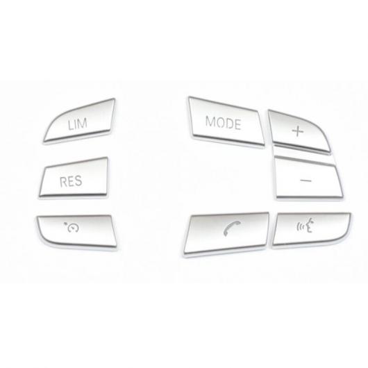 7ピース ステアリング ホイール ボタン スイッチ カバー トリム ステッカー 適用: 5/7シリーズ GT F10 F07 F01 X3 X4 F25 F26 アクセサリー シルバー AL-KK-6401 AL