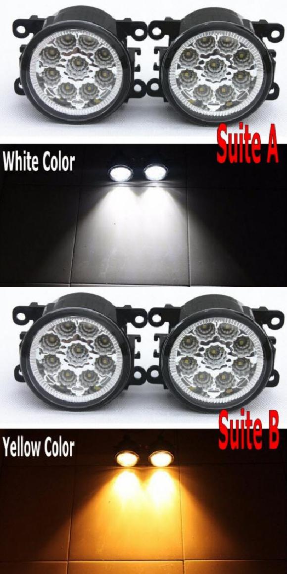 2ピース 9LED フォグライト ランプ 適用: ルノー/RENAULT トゥインゴ 2 CN0_ RS ハッチバック 2008 2009 2010 2011 2012 フォグライト 12V DRL タイプA・タイプB AL-KK-6695 AL