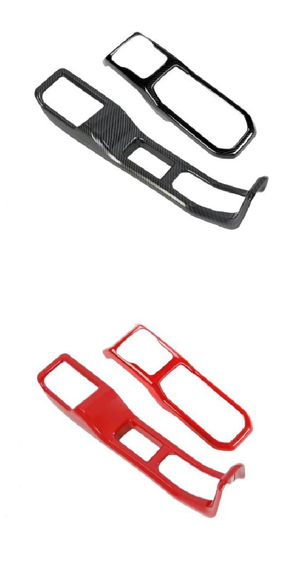 4WD ギア シフト 装飾 カバー パネル 適用: ジープ/JEEP ラングラー JL グラディエーター JT 2018 2019 2020 2021 インテリア アクセサリー カーボンファイバー C・レッド C AL-KK-6725 AL
