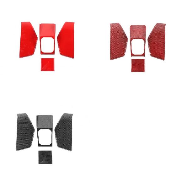 ギア シフト 装飾 パネル トリム 適用: スズキ ジムニー 2019 2020 JB64 JB74 インテリア アクセサリー レッド シルバー カーボンファイバー スタイリング レッド〜カーボン調 AL-KK-7046 AL