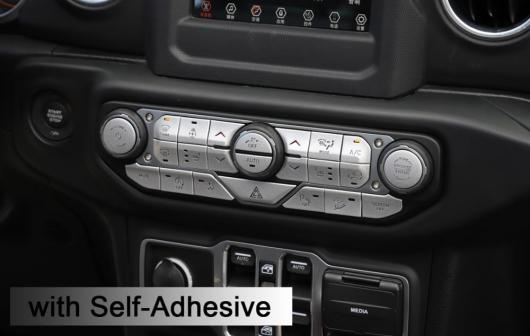 センター コンソール ボタン カバー 適用: ジープ/JEEP ラングラー JL 2018-2020 グラディエーター JT 2020 サハラ ルビコン MOAB インテリア アクセサリー シルバー AL-KK-7127 AL_3