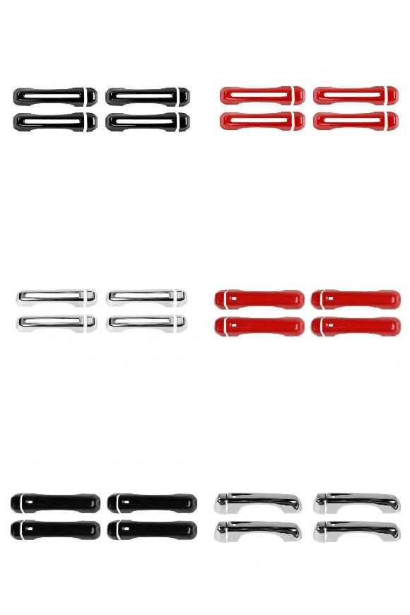 ドア ハンドル 装飾 カバー トリム 適用: ジープ/JEEP ラングラー JL 2018 2019 ジープ/JEEP グラディエーター JT 2020 4ドア エクステリア アクセサリー ブラック〜クローム B AL-KK-7190 AL