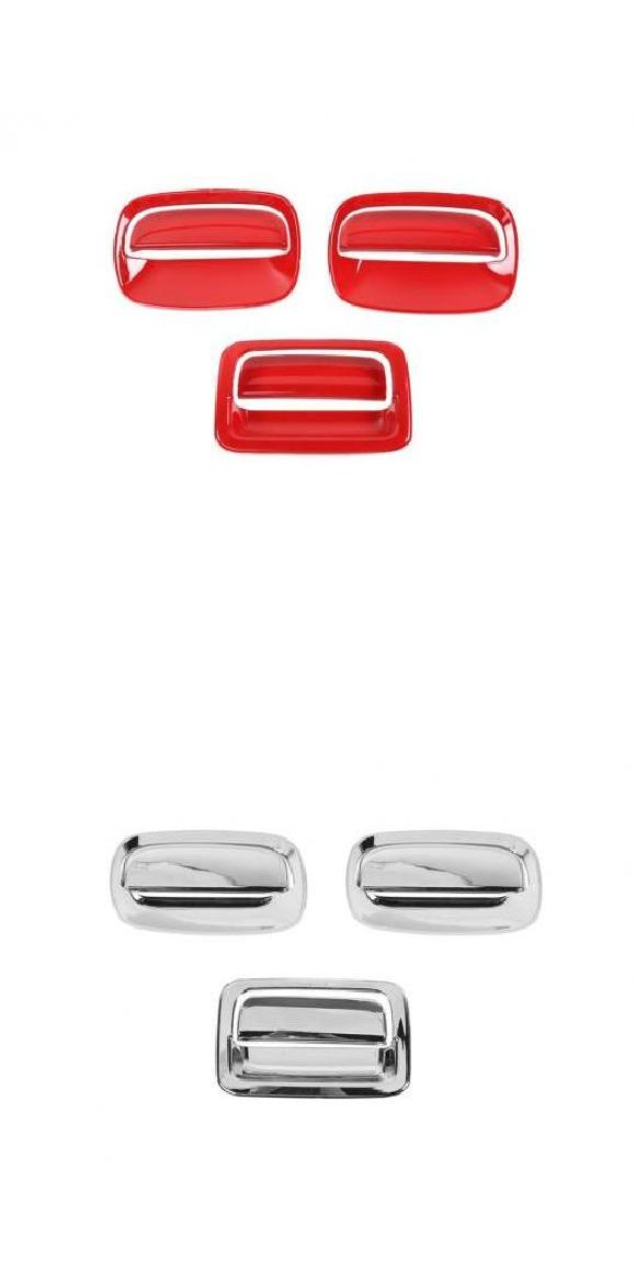 ドア/テール ドア ハンドル シェル 装飾 適用: スズキ ジムニー 2019 2020 ABS カーボンファイバー クローム レッド エクステリア アクセサリー スタイリング レッド・クロム AL-KK-7200 AL