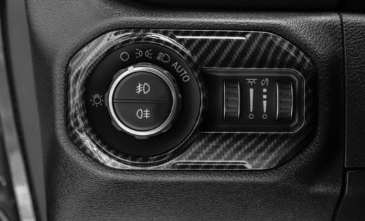 ヘッドライト スイッチ 装飾 カバー ステッカー 適用: ジープ/JEEP ラングラー JL グラディエーター JT 2018 2019 2020 2021 インテリア アクセサリー カーボン調 AL-KK-7313 AL_4
