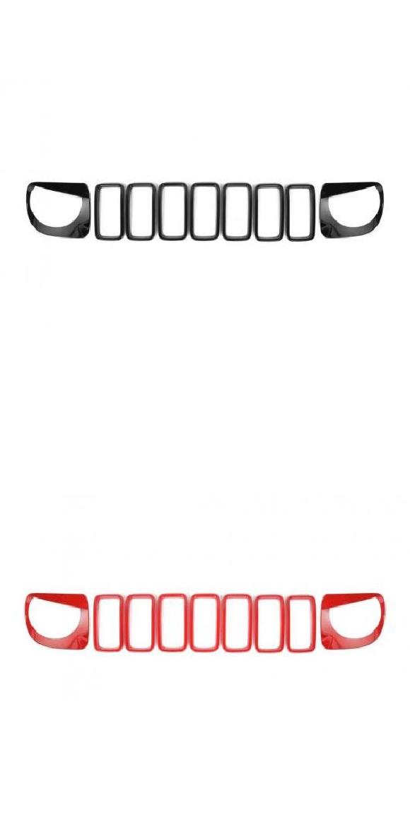 適用: ジープ/JEEP レネゲード 2019 2020 バード ヘッドライト 装飾 フロント グリル グリル エクステリア アクセサリー ABS レッド ブラック・レッド AL-KK-7540 ALの通販は 19,894円