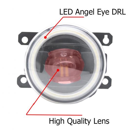適用: 三菱 アトラージュ ミラージュ G4 2014-2020 2in1 LED エンジェルアイ DRL カットラインレンズ フォグライト 左+右 ホワイト エンジェルアイ AL-KK-7905 AL_1