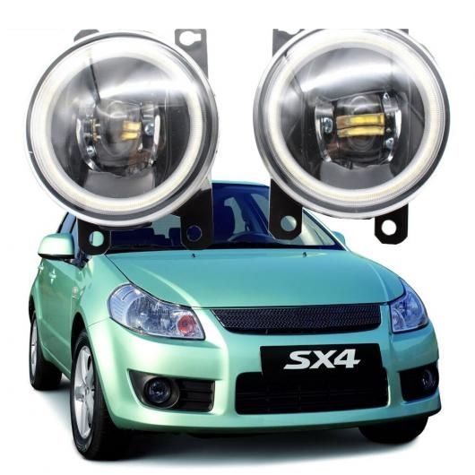 LED エンジェルアイ DRL 適用: スズキ SX4 2007 2008 2009 2010 2011 2012 2013 2014 フォグライト カットラインレンズ H11 ホワイト エンジェルアイ AL-KK-7954 AL