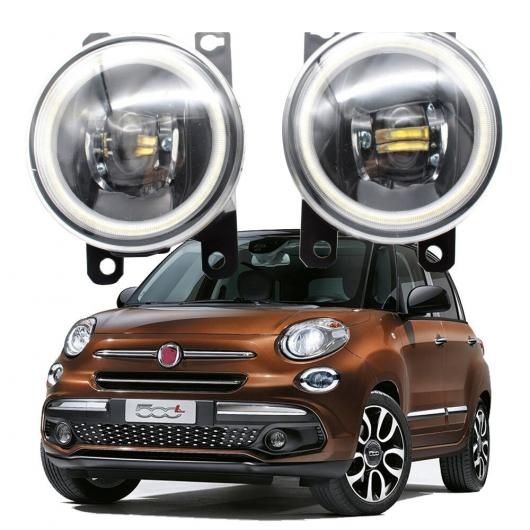 LED エンジェルアイ DRL 適用: フィアット/FIAT 500L 330 2014 2015 2016 2017 フェイスリフト 2018 カットラインレンズ フォグライト ホワイト エンジェルアイ AL-KK-7963 AL