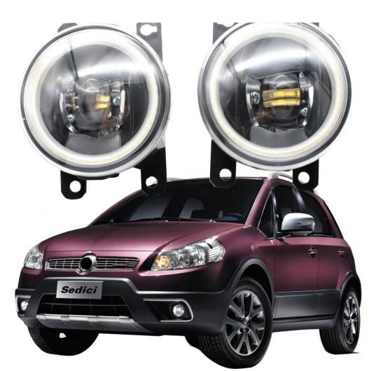 LED エンジェルアイ DRL 適用: フィアット/FIAT SEDICI タイプ 189 2009-2015 カットラインレンズ フォグライト ホワイト エンジェルアイ AL-KK-7970 AL