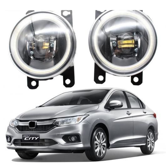 LED エンジェルアイ DRL 適用: ホンダ シティ グレイス 2014 2015 2016 2017 2018 2019 フォグライト カットラインレンズ ホワイト エンジェルアイ AL-KK-7976 AL