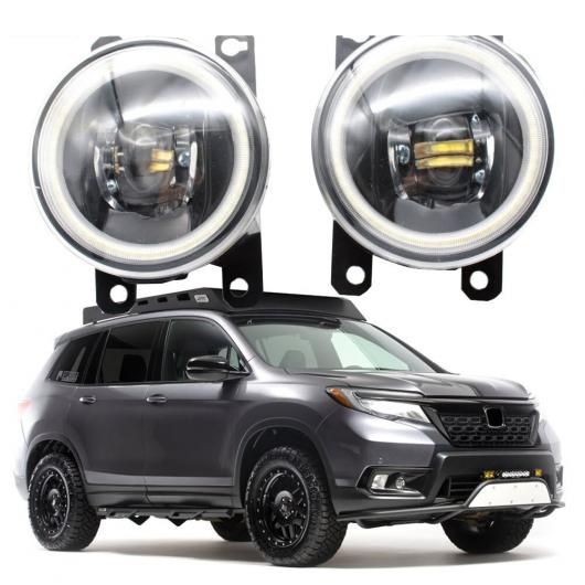 LED エンジェルアイ DRL 適用: ホンダ パスポート 2019 2020 フォグライト カットラインレンズ ホワイト エンジェルアイ AL-KK-7989 AL