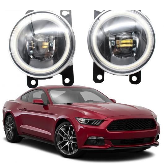 LED フォグライト カットラインレンズ LED エンジェルアイ DRL 適用: フォード/FORD マスタング 2015 2016 2017 フロント ライト ホワイト エンジェルアイ AL-KK-8024 AL