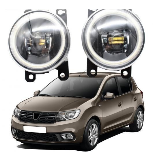 LED フォグライト カットラインレンズ 適用: ダチア/ルノー/RENAULT サンデロ/サンデロ ステップウェイ 2009-2018 LED エンジェルアイ DRL フロント ホワイト エンジェルアイ AL-KK-8059 AL
