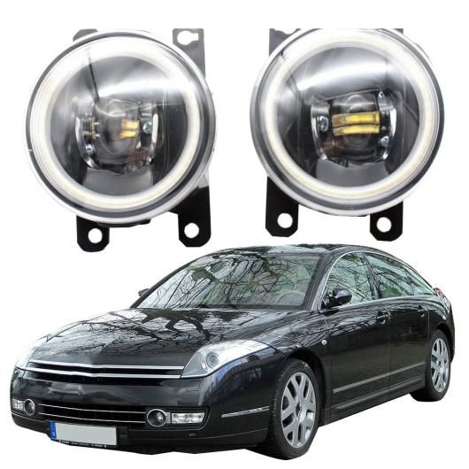 LED フォグライト カットラインレンズ 適用: シトロエン/CITROEN C6 サルーン TD 2005-2012 エンジェルアイ DRL ホワイト エンジェルアイ AL-KK-8102 AL