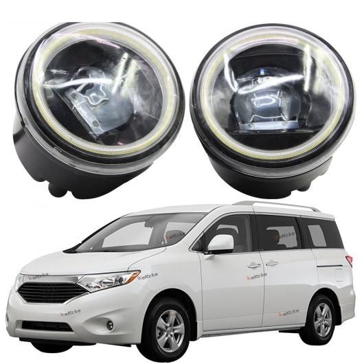 LED フォグライト カットラインレンズ 適用: 日産 クエスト RE52 E52 2011-2014 2015 2016 2017 LED エンジェルアイ ホワイト エンジェルアイ DRL ホワイト LED フォグライト AL-KK-8199 AL