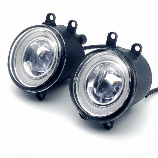 2in1 LED エンジェルアイ DRL 3色 カットラインレンズ フォグライト ランプ 適用: トヨタ オーリス 2016 2017 2018 ホワイト エンジェルアイ AL-KK-8402 AL_2