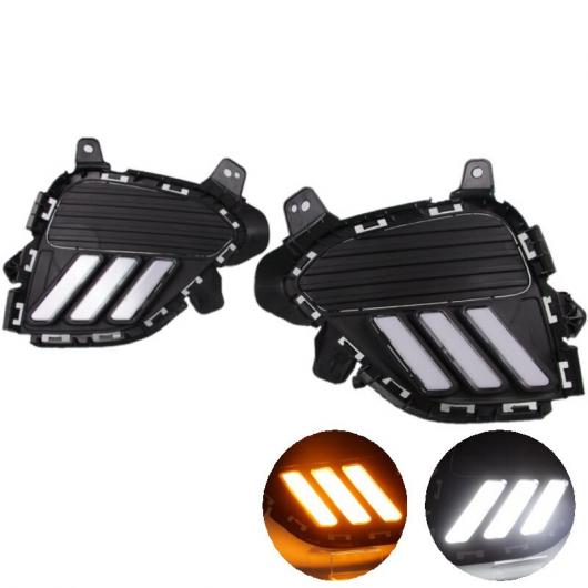 適用: ヒュンダイ クレタ IX25 2017 2018 デイタイム ランニング ライト DRL LED フォグランプ カバー イエロー イエロー ＆ ホワイト AL-EE-3799 AL 適用: ヒュンダイ⁄現代⁄HYUNDAI クレタ IX25 2017 2018 ホワイト DRL