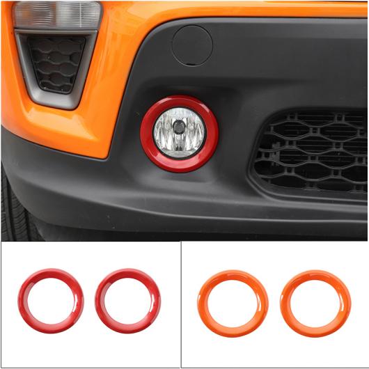 AL ABS フロント フォグライト ランプ 装飾 カバー トリム フレーム ステッカー 適用: ジープ/JEEP レネゲード 2019 2020 アクセサリー ブラック 2ピース・カーボン 2ピース AL-KK-8840_2