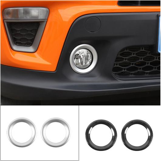 AL ABS フロント フォグライト ランプ 装飾 カバー トリム フレーム ステッカー 適用: ジープ/JEEP レネゲード 2019 2020 アクセサリー ブラック 2ピース・カーボン 2ピース AL-KK-8840_3