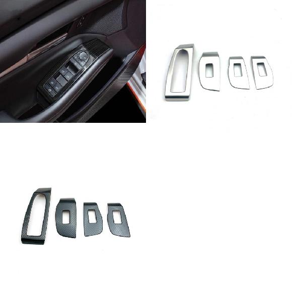 AL アクセサリー 適用: MAZDA3 アクセラ CX 30 CX30 ウインドウ スイッチ リフト ボタン パネル インテリア ステッカー トリム カバー 4ピース ブラック〜カーボン調 AL-KK-8873