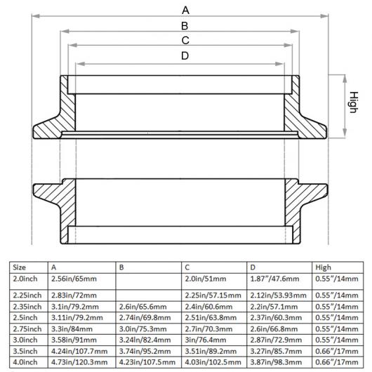 304 ステンレス スチール エキゾースト V バンド クランプ オス メス フランジ キット 3.0インチ AL-LL-0873 ALの通販は
