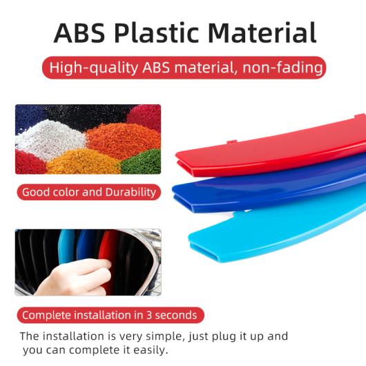 AL 3ピース フロント グリル トリム ストリップ ステッカー 適用: BMW E90 E60 F10 F20 F30 F34 G30 X1 E84 F48 X3 F25 X5 F15 16 X6シリーズ 1 3 アクセサリー E90 03-08 12バー AL-LL-1311の通販は