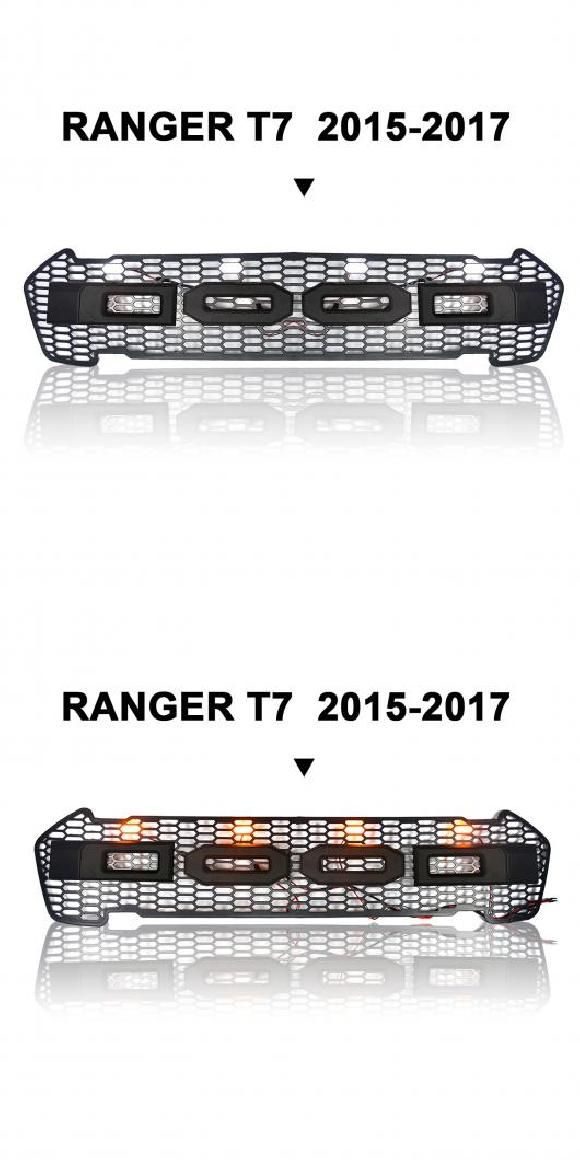 ラプター グリル 適用: レンジャー T7 2015-2018 PX2 MK2 XL XL + XLS XLT リミテッド ワイルドトラック ピックアップ トラック フロント ホワイト ライト・イエロー ライト AL-LL-1326 AL