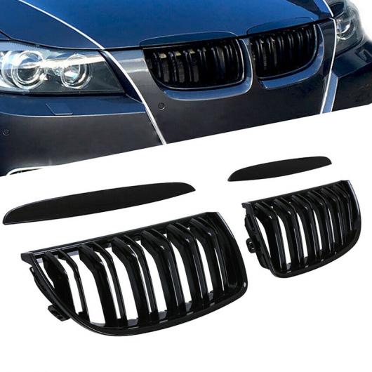 フロント グリル フード グリル-ダブル ライン 適用: BMW E90 323i 328i 335i 330i 325i 3 -シリーズ 2005-2008 光沢ブラック ブライトブラック AL-LL-1350 AL_5