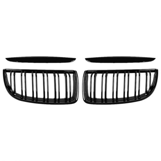 フロント グリル フード グリル-ダブル ライン 適用: BMW E90 323i 328i 335i 330i 325i 3 -シリーズ 2005-2008 光沢ブラック ブライトブラック AL-LL-1350 AL_4