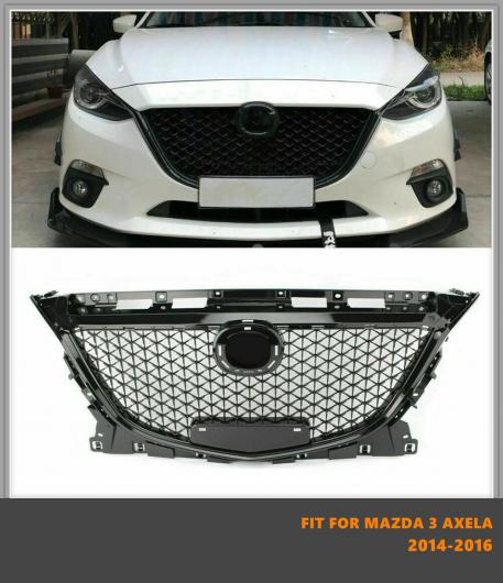 ABS フロント ミドル グリル レーシング グリル ハニカム スタイル 適用: MAZDA3 アクセラ 2014-2016 AL-LL-1365 AL