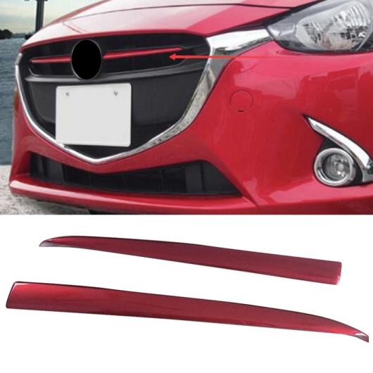 適用: MAZDA2 デミオ 2015-18 DJ DL MAZDA2 フロント グリル ストリップ カバー トリム シルバー AL-LL-1382 AL_2