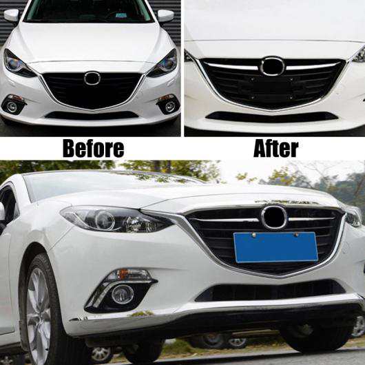 AL 適用: MAZDA3 アクセラ BM 2014 2015 2016 クローム フロント ラジエーター メッシュ グリル カバー トリム モールディング ガーニッシュ ガード AL-LL-1392の通販は