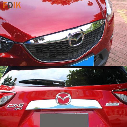 2ピース ABS クローム フロント グリル ボンネット + リア トランク メンバー カバー トリム 適用: 2013-2015 マツダ CX-5 CX5 AL-LL-1393 AL
