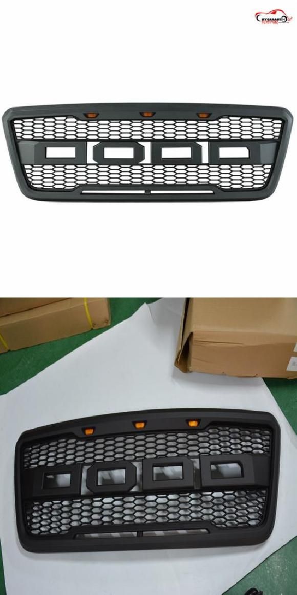 フロント レーシング LED グリル ABS グリル ラプター 適用: F-150 F150 2004-2008 ダーク グレー R F・フル ブラック R F AL-LL-1405 AL