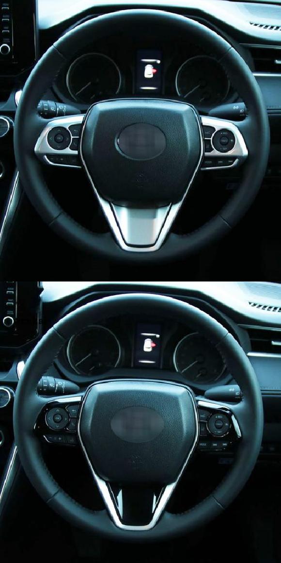 AL 適用: トヨタ ハリアー ヴェンザ XU80 2020 2021 ステアリング ホイール コントロール パネル カバー トリム モールディング ガーニッシュ マットシルバー・ピアノブラック AL-LL-1524