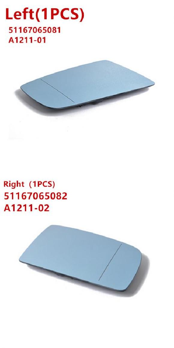 51167065081 バックミラー ミラー 電動 ヒート ガラス レンズ 助手席側 右 左 ミラー 適用: BMW 5ER E60 E61 51167065082 左・右 AL-LL-4908 AL