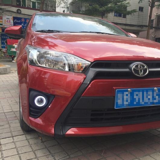 適用: トヨタ ヤリス ヴィッツ 2013-2016 COB エンジェルアイ DRL イエロー シグナル ライト H11 E13 フォグライト ハロゲンバルブキット 2in1カラー エンジェルアイ 4300K・6000K AL-LL-6097 AL