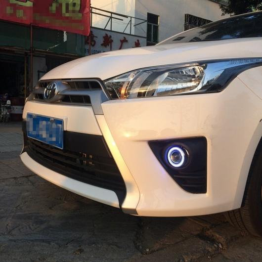 適用: トヨタ ヤリス ヴィッツ 2013-2016 COB エンジェルアイ DRL イエロー シグナル ライト H11 E13 フォグライト ハロゲンバルブキット 2in1カラー エンジェルアイ 4300K・6000K AL-LL-6097 AL