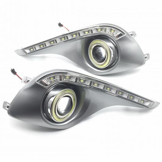 適用: トヨタ ハイランダー 2012 2013 COB エンジェルアイ/LED DRL DRL/ フォグライト/レンズ フォグランプ ハロゲンバルブキット 2in1カラー エンジェルアイ 4300K・6000K AL-LL-6159 AL_2