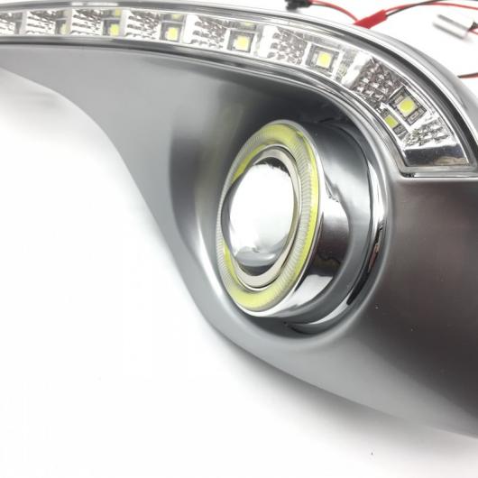 適用: トヨタ ハイランダー 2012 2013 COB エンジェルアイ/LED DRL DRL/ フォグライト/レンズ フォグランプ ハロゲンバルブキット 2in1カラー エンジェルアイ 4300K・6000K AL-LL-6159 AL_6