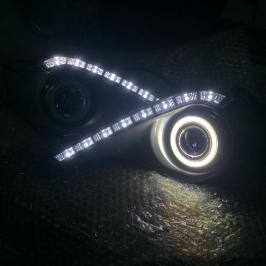 適用: トヨタ ハイランダー 2012 2013 COB エンジェルアイ/LED DRL DRL/ フォグライト/レンズ フォグランプ ハロゲンバルブキット 2in1カラー エンジェルアイ 4300K・6000K AL-LL-6159 AL_7