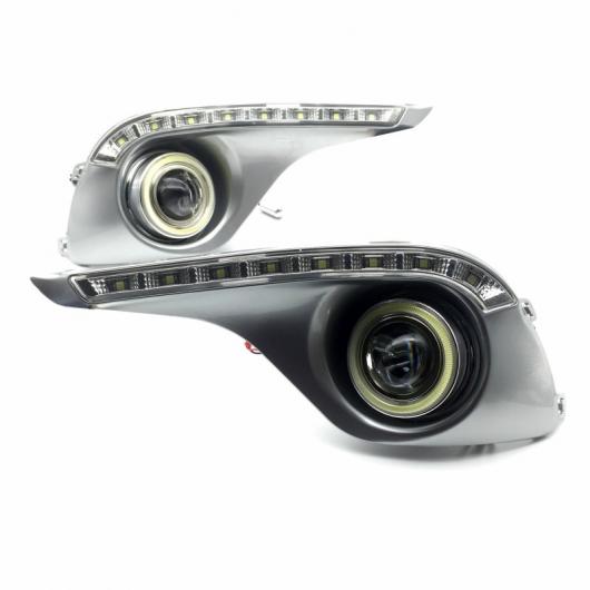 適用: トヨタ ハイランダー 2012 2013 COB エンジェルアイ/LED DRL DRL/ フォグライト/レンズ フォグランプ ハロゲンバルブキット 2in1カラー エンジェルアイ 4300K・6000K AL-LL-6159 AL_5