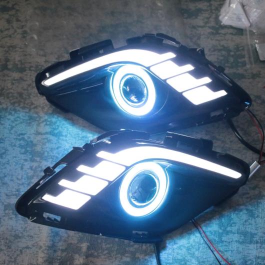 適用: MAZDA6 2013~2016 COB エンジェルアイ LED DRL フォグライト レンズ ハロゲンバルブキット レッド エンジェルアイ〜アイスブルー エンジェルアイ 4300K・6000K AL-LL-6179 AL_6